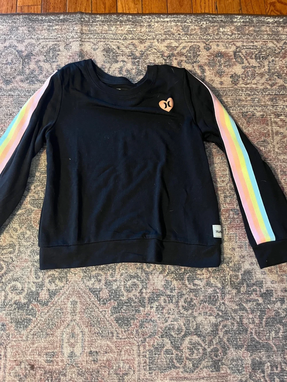 Girls 6x Hurley rainbow and black checkered activewear lounge set